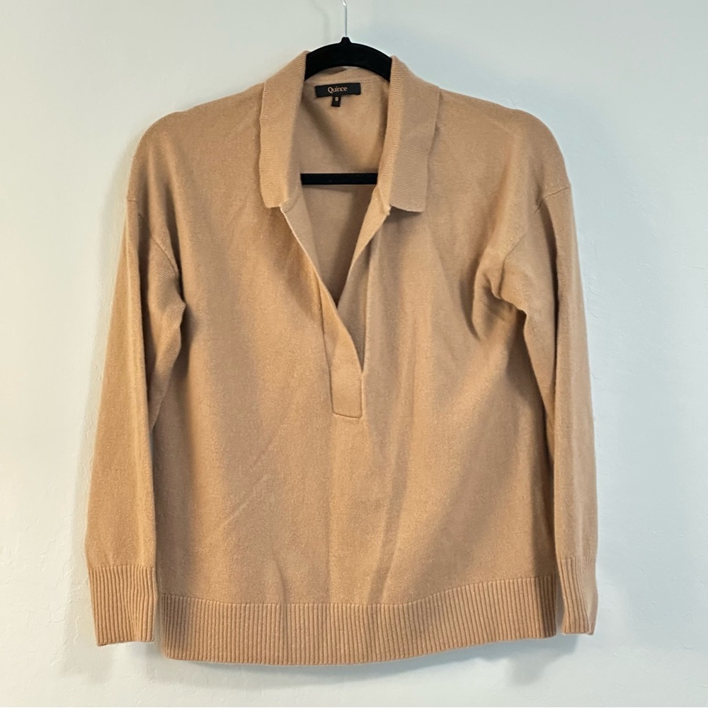 Quince Cashmere Polo Sweater